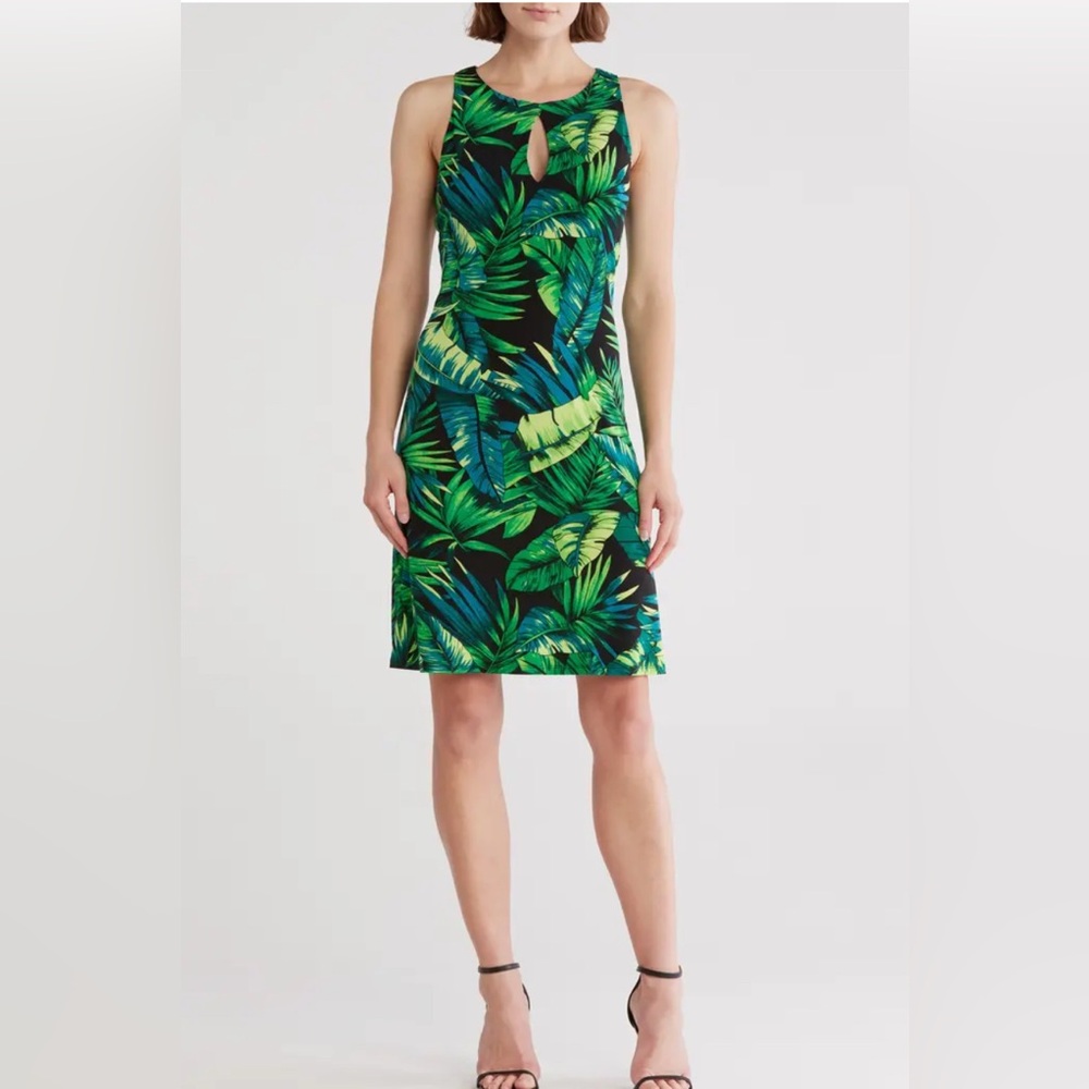 NWT Connected Apparel Size 4 Keyhole Jersey Dress Jade‎